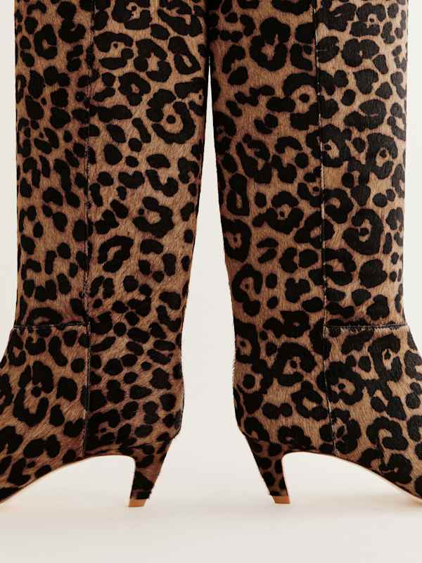 Remy Knee Boot - Leopard Haircalf