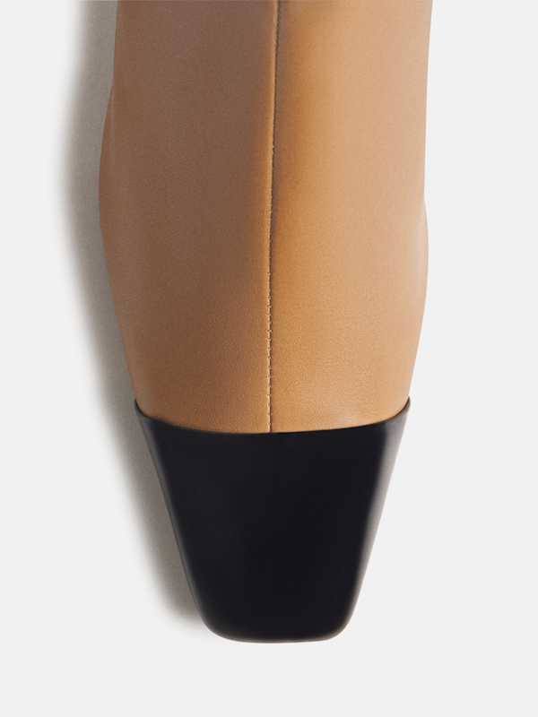 Remy Knee Boot - Sandstorm Leather Black Patent