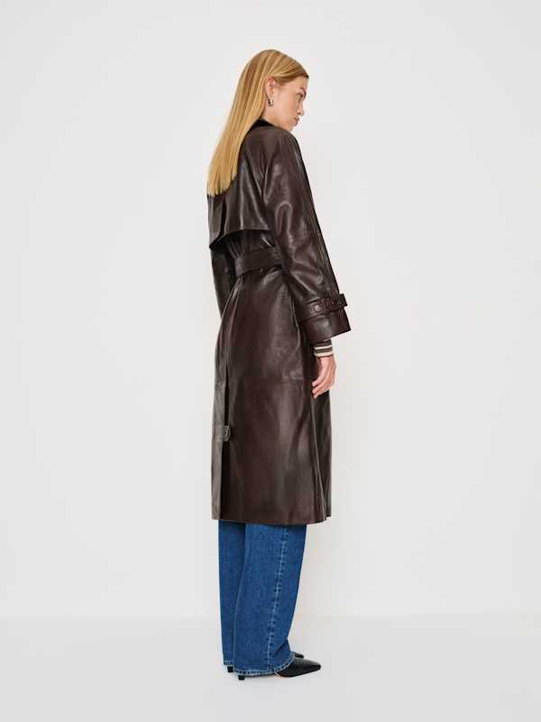 Veda Ashland Leather Trench - Mole