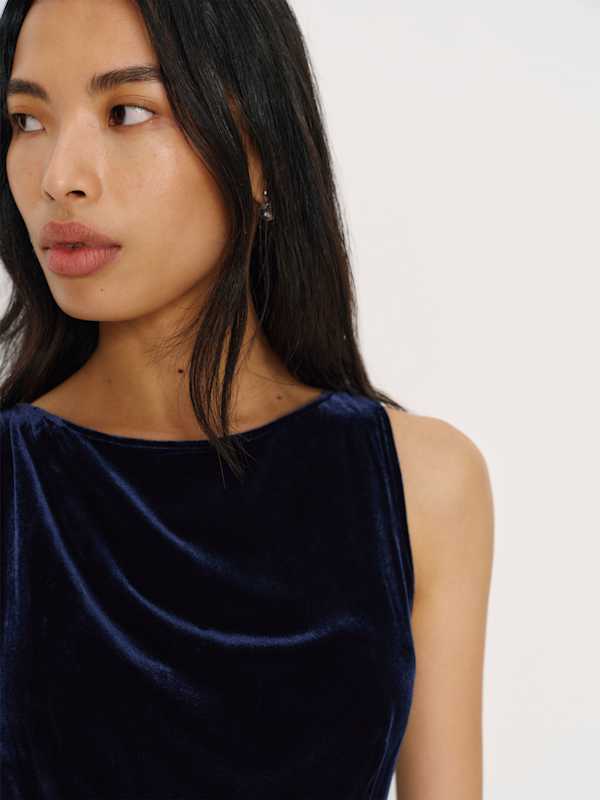 Brisbane Velvet Dress - Navy