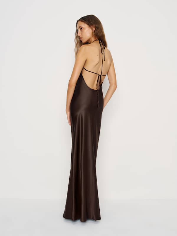 Jeany Silk Dress - Black Bean