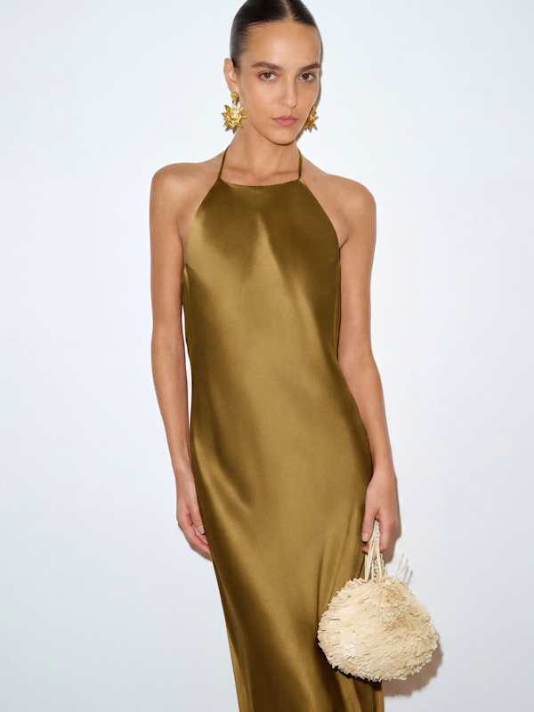 Jeany Silk Dress - Citrine