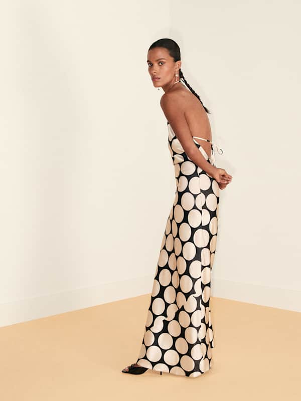 Jeany Silk Dress - Full Moon Dot