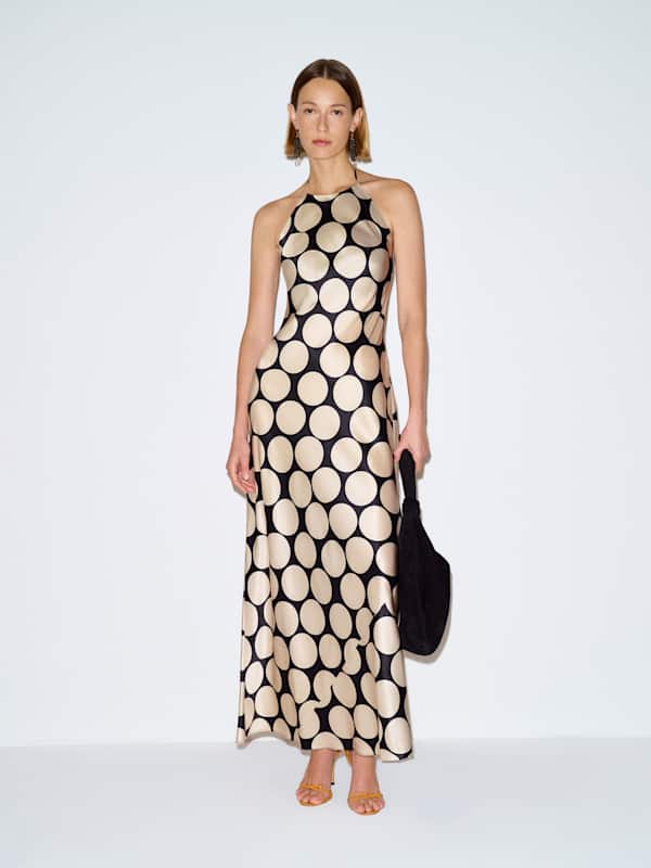 Jeany Silk Dress - Full Moon Dot