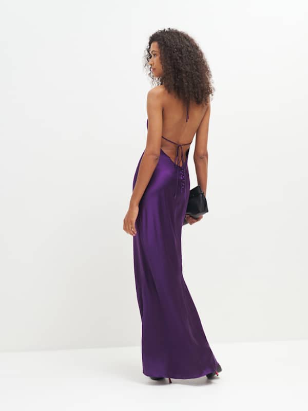 Jeany Silk Dress - Raisin