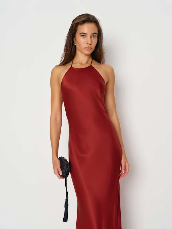 Jeany Silk Dress - Sangre