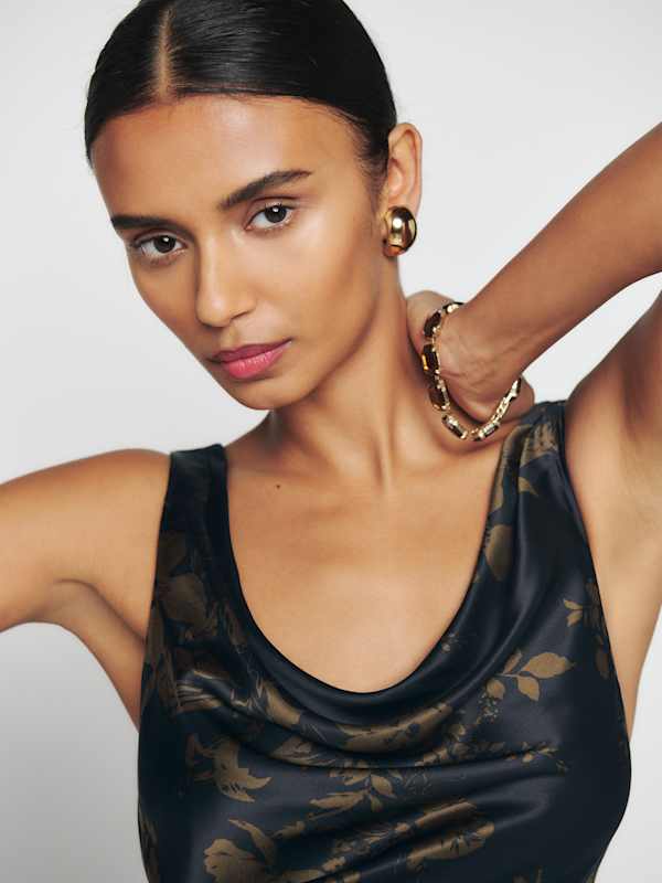 Annabelle Silk Dress - Night Garden