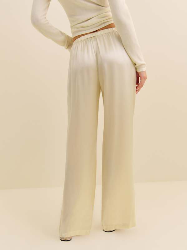 Olina Silk Pant - Sugar