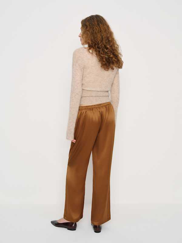 Olina Silk Pant - Toffee