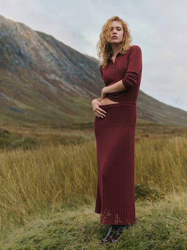 Hermia Regenerative Merino Polo - Chianti