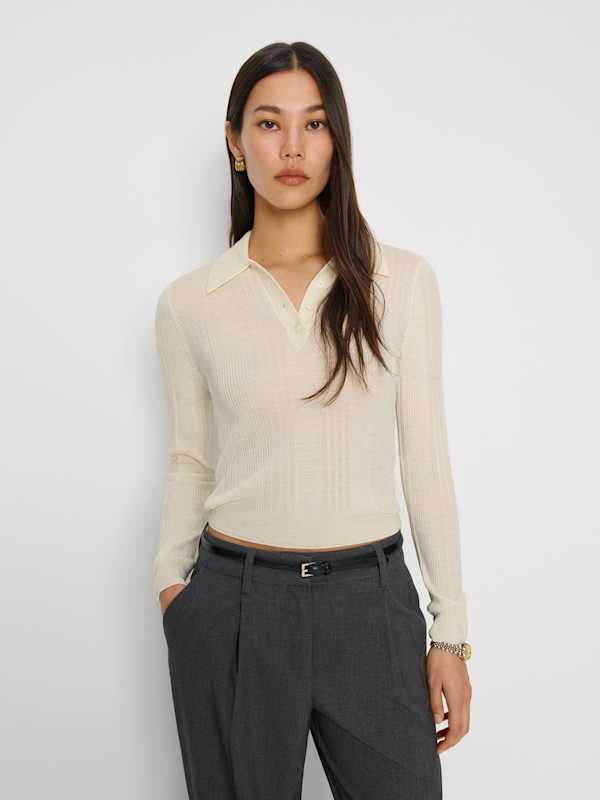 Hermia Regenerative Merino Polo - Cream