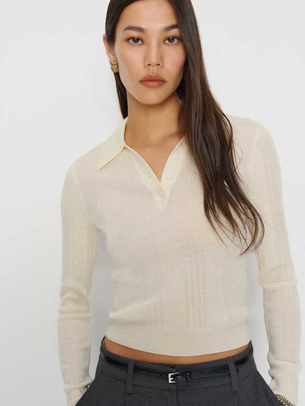 Hermia Regenerative Merino Polo - Cream