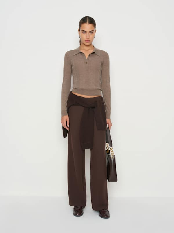 Hermia Regenerative Merino Polo - Oatmeal