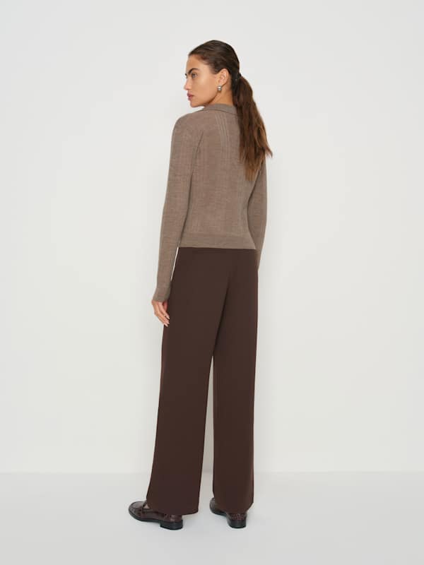 Hermia Regenerative Merino Polo - Oatmeal