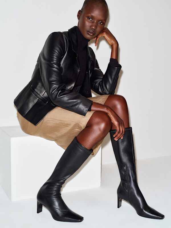 Bottes stretch Rosa - Cuir stretch noir