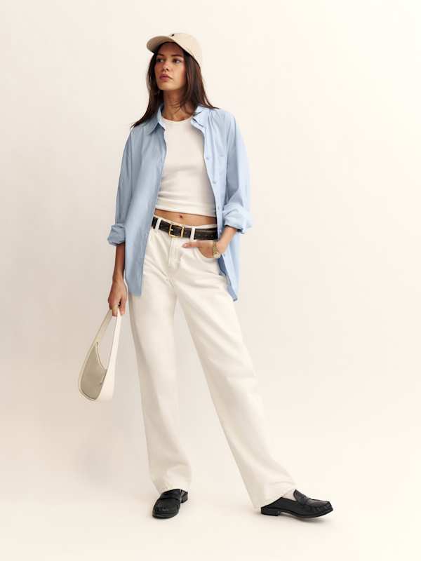 Val 90s Mid Rise Straight Jeans - Fior Di Latte