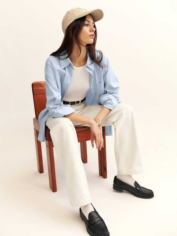 Val 90s Mid Rise Straight Jeans - Fior Di Latte