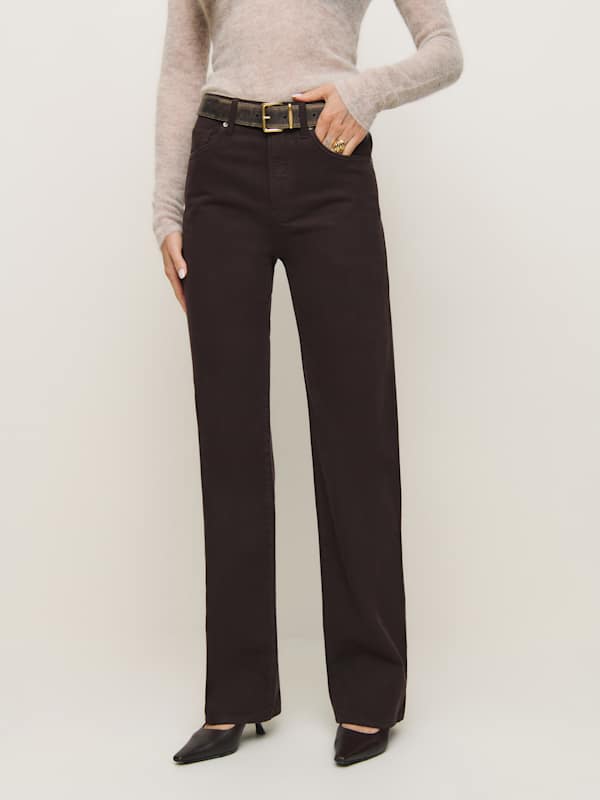 Val 90s Mid Rise Straight Jeans - Mole