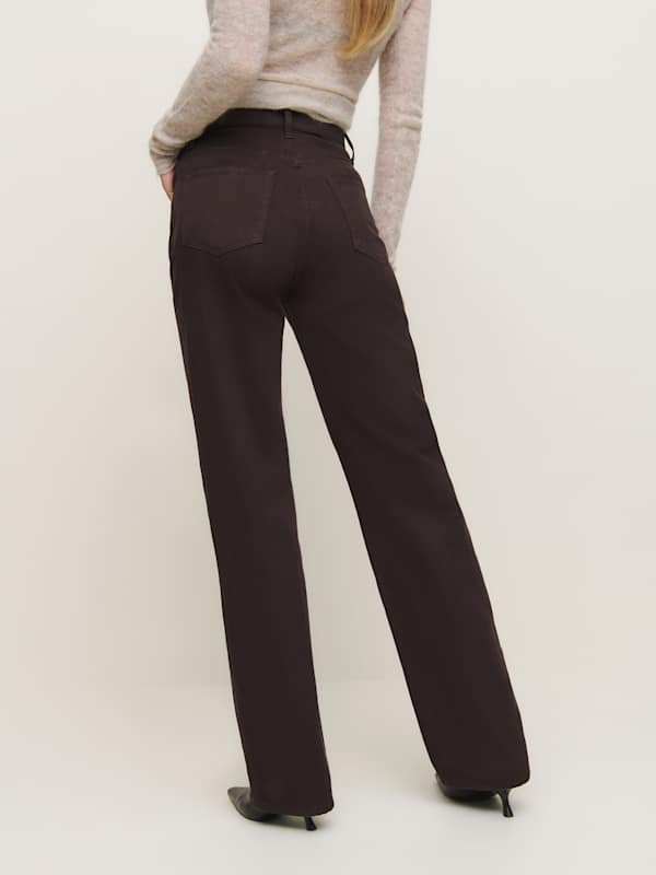 Val 90s Mid Rise Straight Jeans - Mole