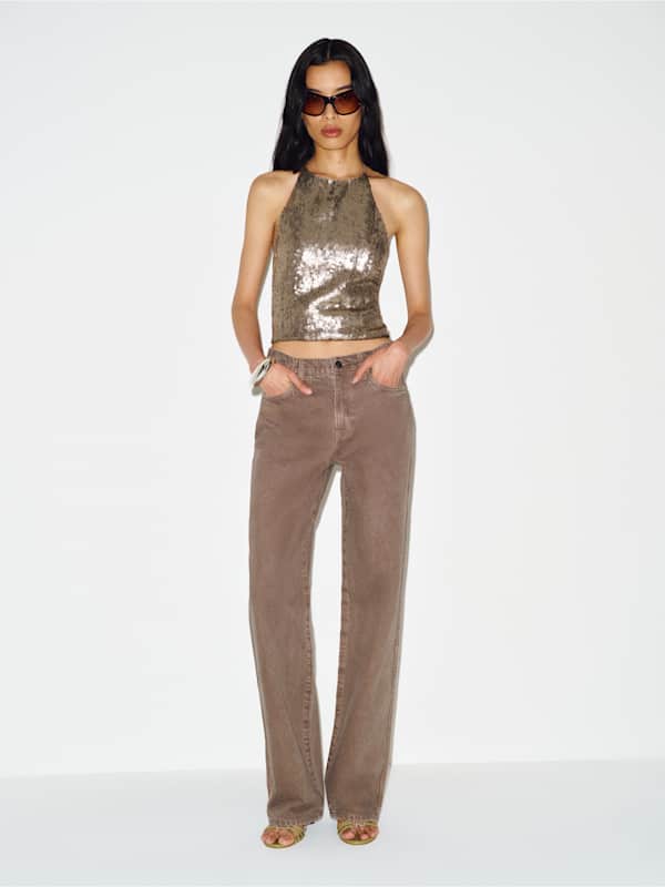 Val 90s Mid Rise Straight Jeans - Morel