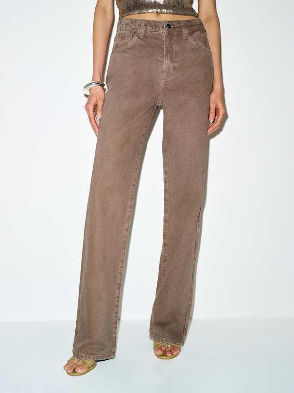 Val 90s Mid Rise Straight Jeans - Morel