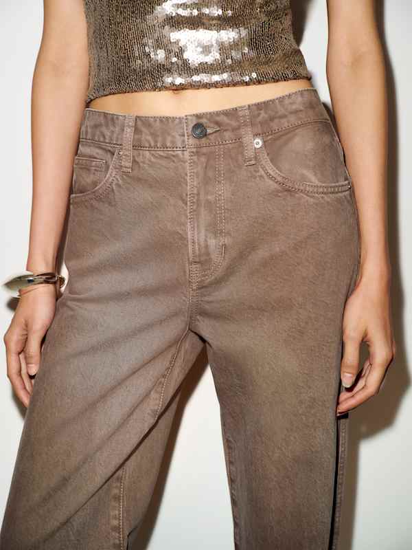 Val 90s Mid Rise Straight Jeans - Morel