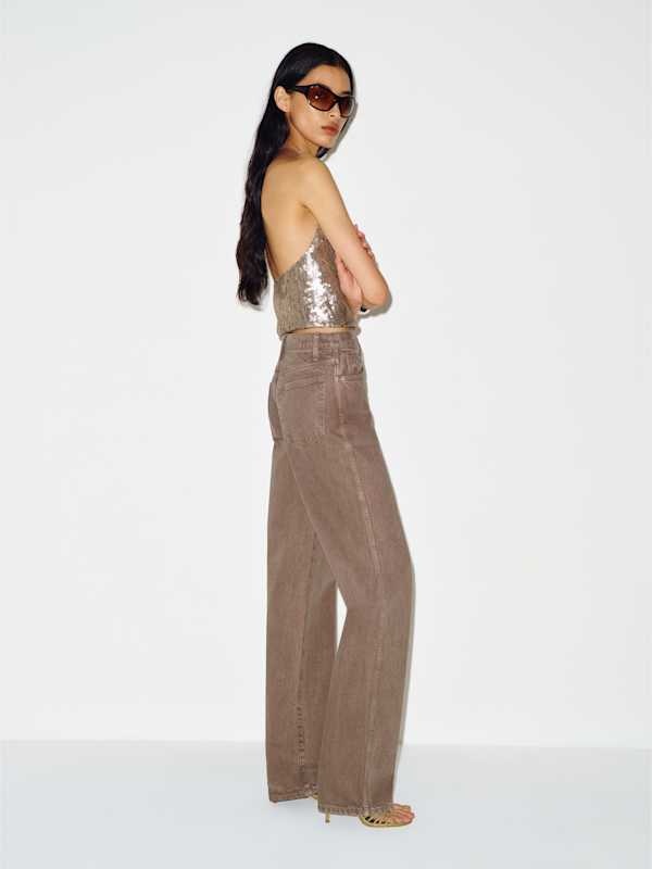 Val 90s Mid Rise Straight Jeans - Morel
