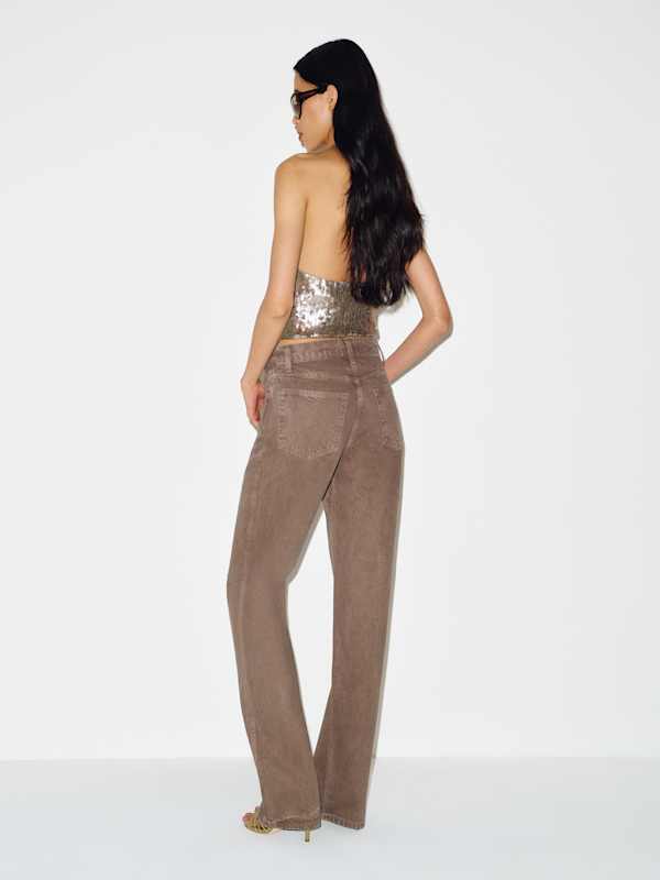 Val 90s Mid Rise Straight Jeans - Morel