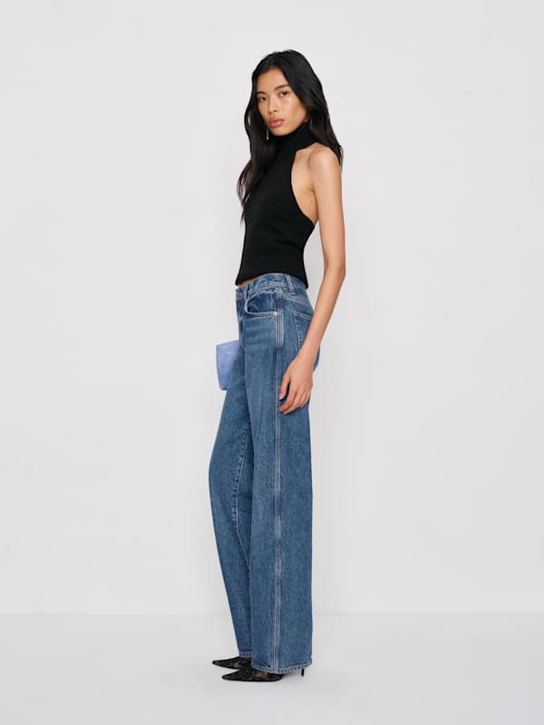Val 90s Mid Rise Straight Jeans - Pelican