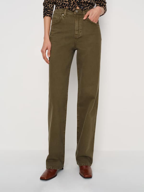 Val 90s Mid Rise Straight Jeans - Vintage Dark Olive