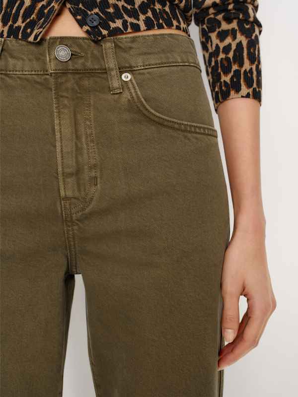 Val 90s Mid Rise Straight Jeans - Vintage Dark Olive