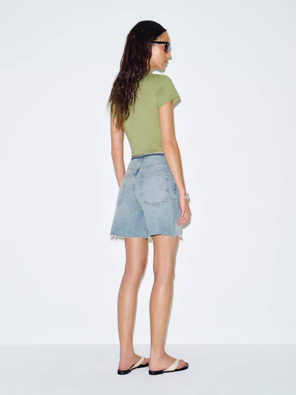Raye Mid Rise 6&rdquo; Jean Shorts - Allen Removed Waist Band