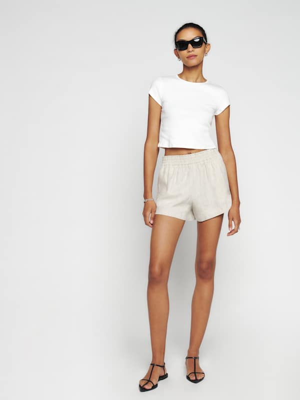 Mila Linen Short - Oatmeal