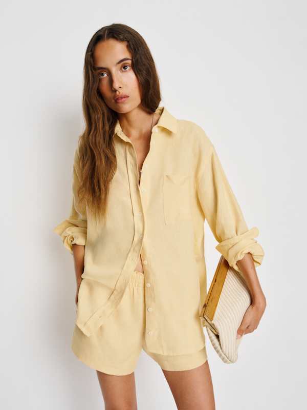 Mila Linen Short - Parmesan