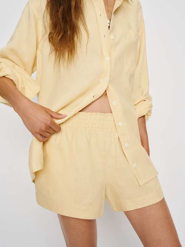 Mila Linen Short - Parmesan