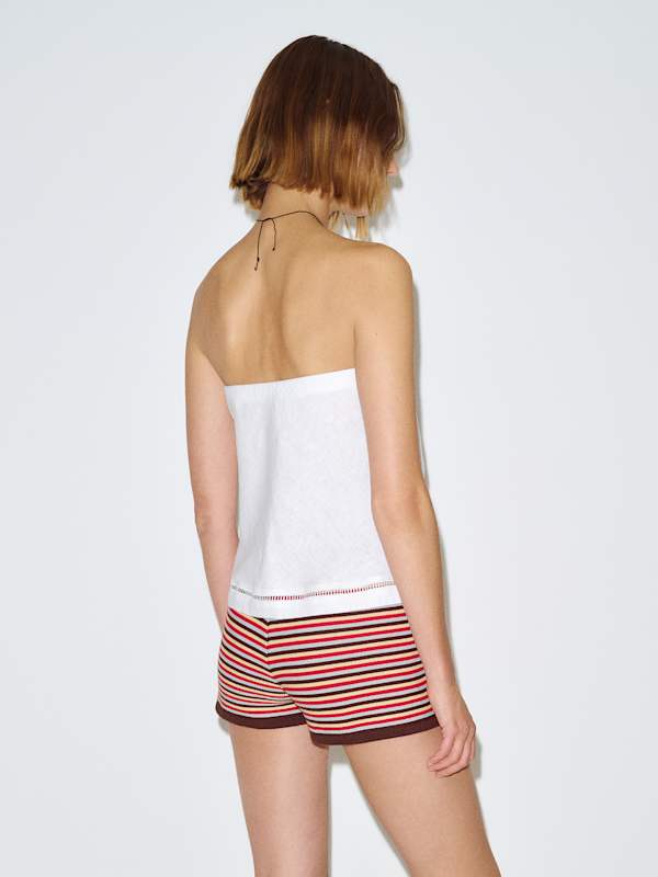 Spritz Linen Top - White Embroidery