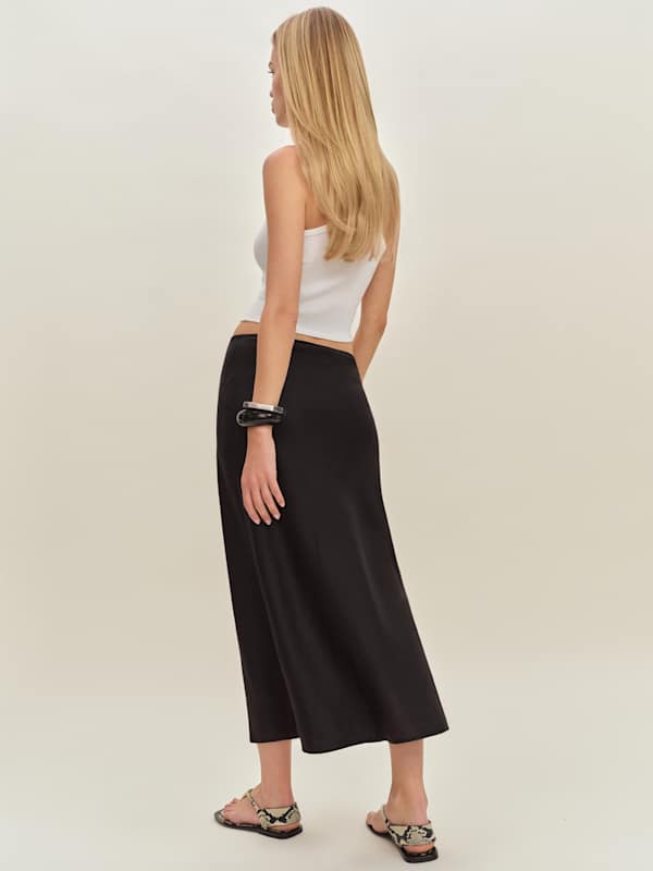 Layla Linen Skirt - Black