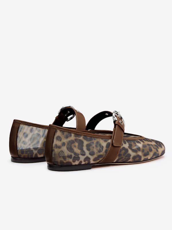 Bethany Ballet Flat - Leopard Mesh