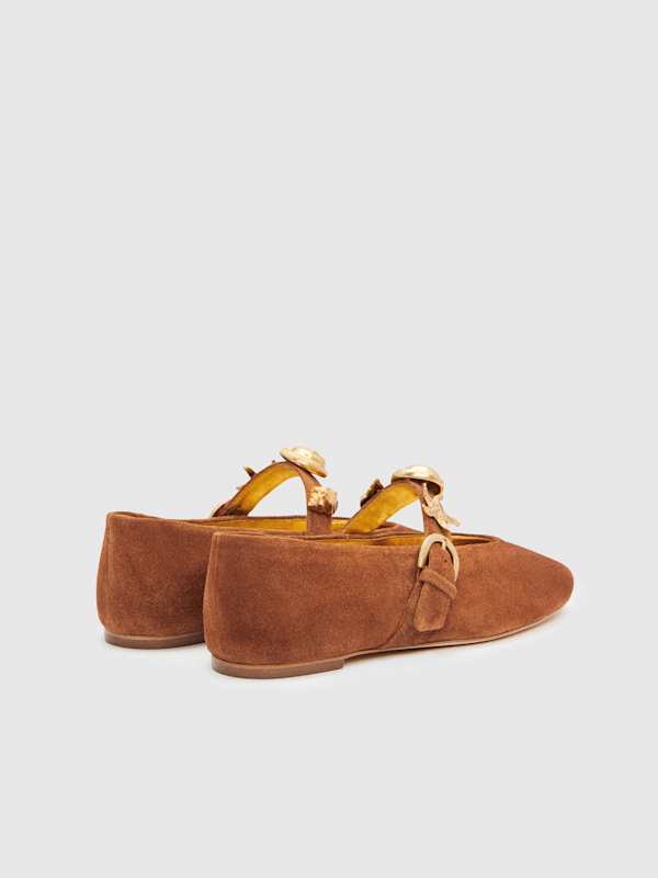 Bethany Ballet Flat - Rum Suede Shells