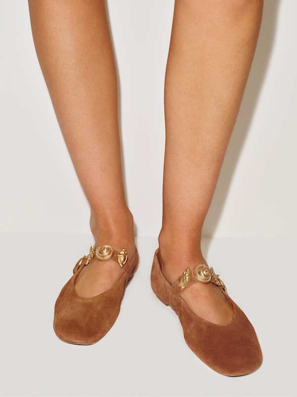 Bethany Ballet Flat - Rum Suede Shells