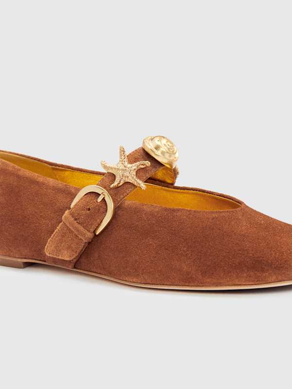 Bethany Ballet Flat - Rum Suede Shells
