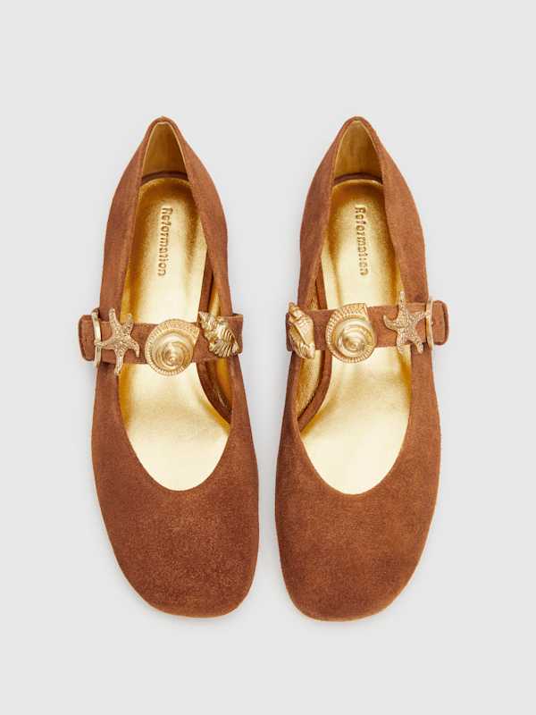 Bethany Ballet Flat - Rum Suede Shells
