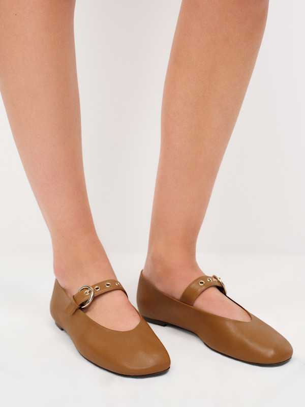 Bethany Ballet Flat - Toffee Leather