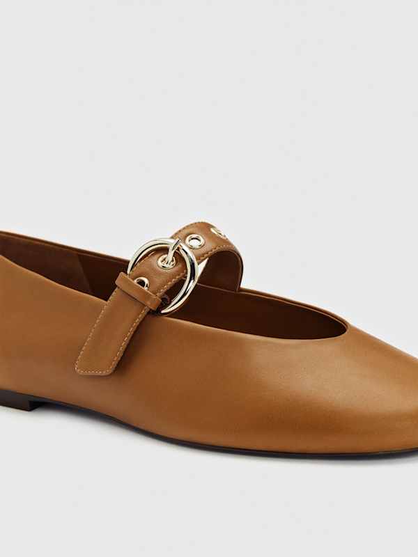 Bethany Ballet Flat - Toffee Leather