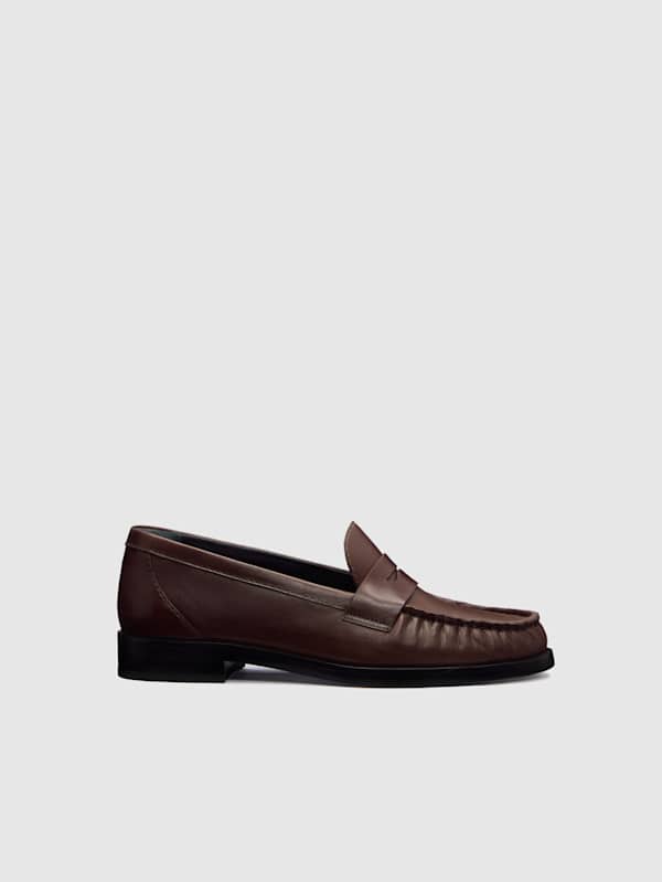 Ani Ruched Loafer - Espresso Leather