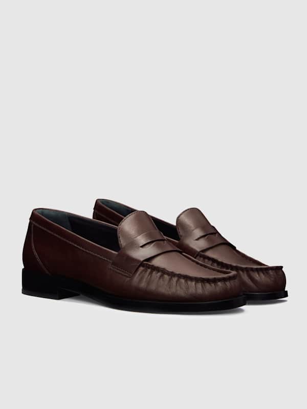 Ani Ruched Loafer - Espresso Leather