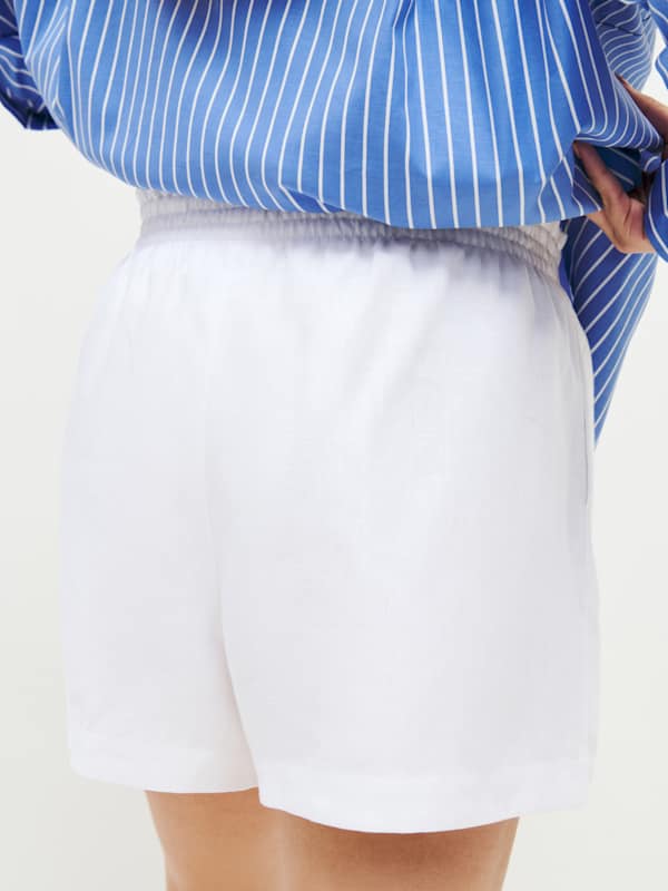 Mila Linen Short Es - White