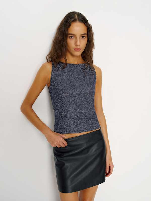 Dusk Knit Top - Midnight Sparkle Rib