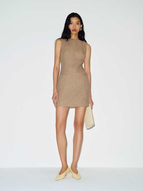 Citron Linen Dress - Dark Oatmeal