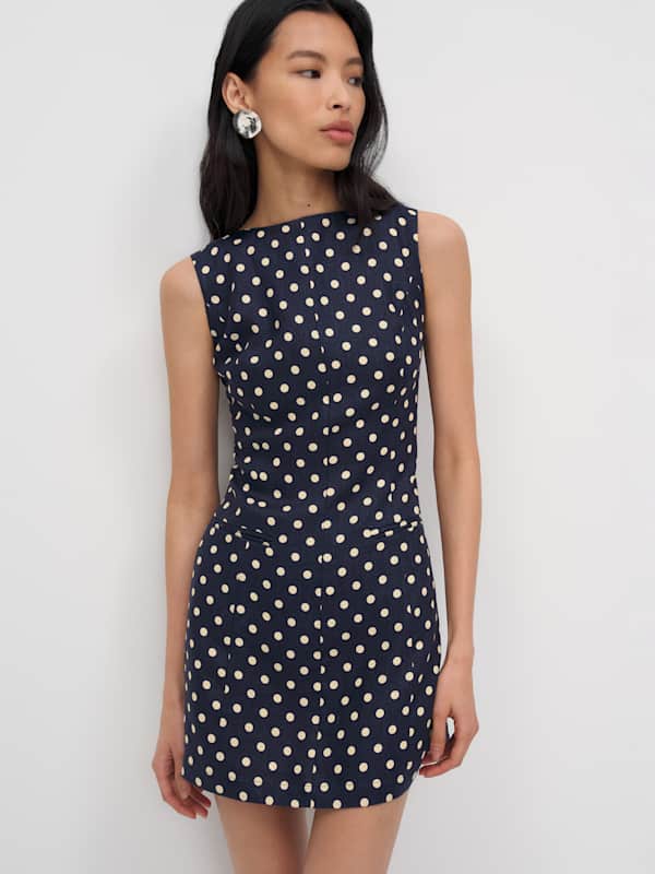 Citron Linen Dress - Orion Dot